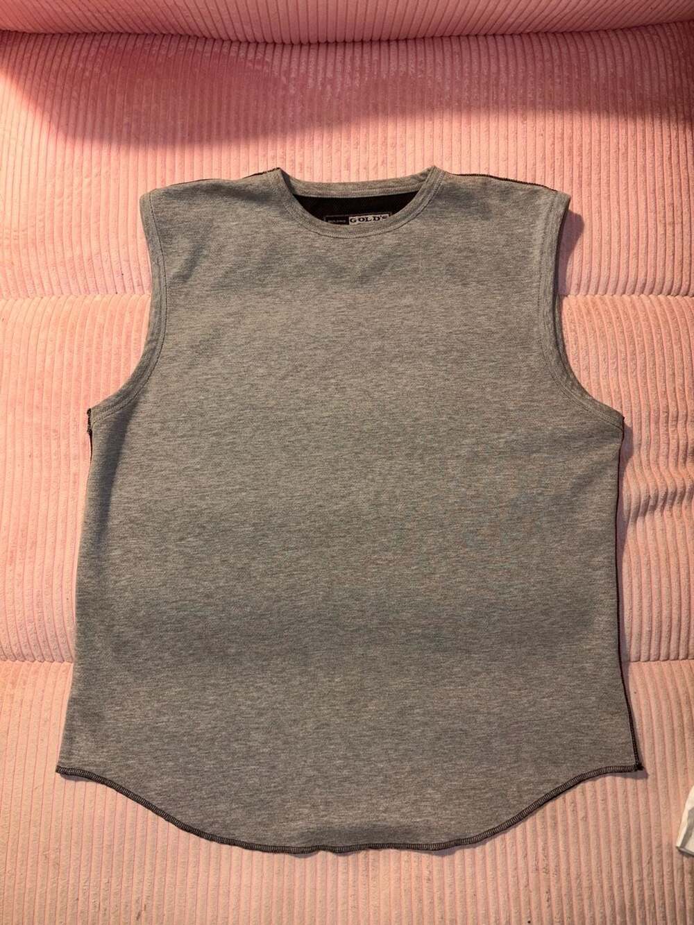 Gold's Gym Men's Gray Black Marled Sleeveless Muscle Tee Tank Top